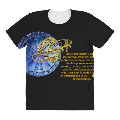 Cancer Sign Zodiac Astrology Horoscope T-shirt All Over Women's T-shirt Designed By Arnaldo Da Silva Tagarro