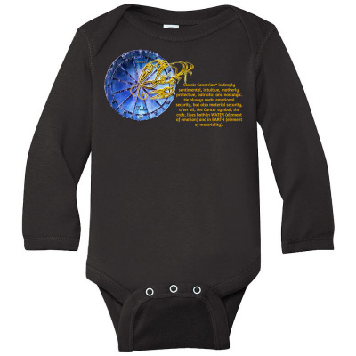 Cancer Sign Zodiac Astrology Horoscope T-shirt Long Sleeve Baby Bodysuit Designed By Arnaldo Da Silva Tagarro