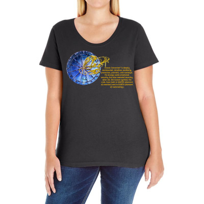 Cancer Sign Zodiac Astrology Horoscope T-shirt Ladies Curvy T-shirt Designed By Arnaldo Da Silva Tagarro