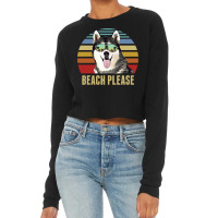 Siberian Husky Summer Beach Vibe T  Shirt Beach Please Siberian Husky Cropped Sweater | Artistshot