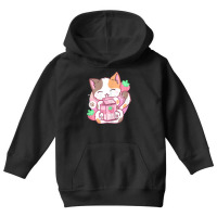 Strawberry Shake Strawberry Milk Cat Kawaii Neko Anime T Shirt Youth Hoodie | Artistshot