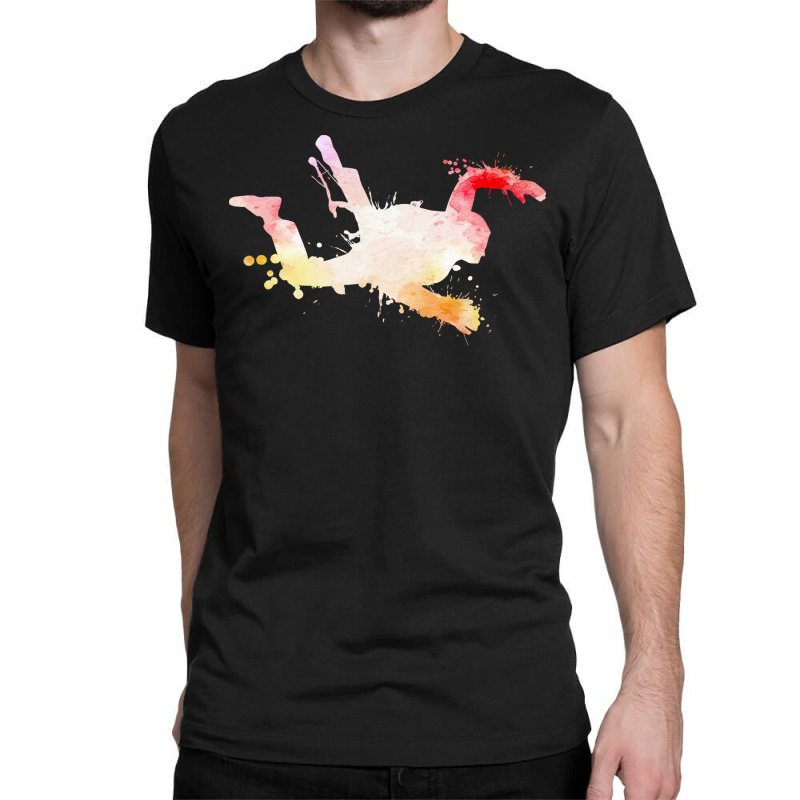 Sky Diving Sport Watercolor T  Shirt Sky Diving Sport Watercolor Art G Classic T-shirt by quarreleducated | Artistshot