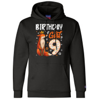 Fox Animal Lovers 9th Birthday Girl Fox B Day 9 Year Old T Shirt Champion Hoodie | Artistshot