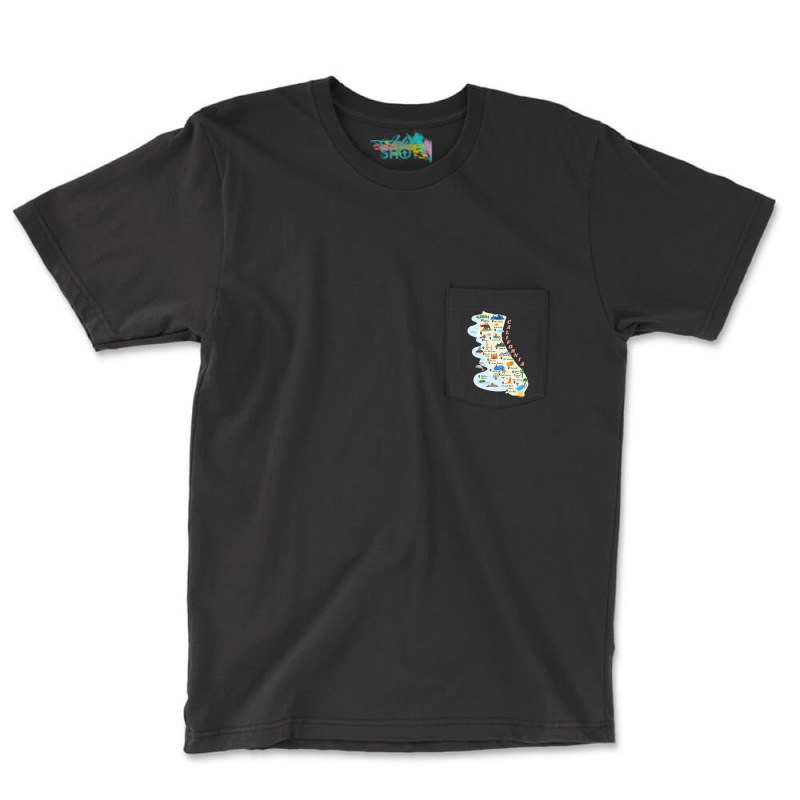 California Map Fun Graphic Premium T Shirt Pocket T-shirt | Artistshot