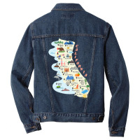 California Map Fun Graphic Premium T Shirt Men Denim Jacket | Artistshot