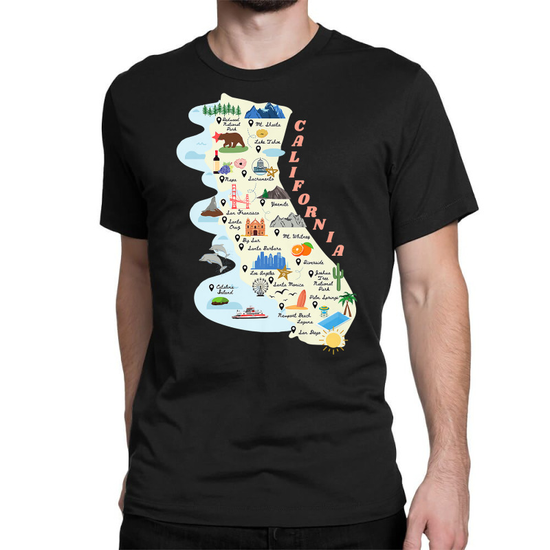 California Map Fun Graphic Premium T Shirt Classic T-shirt | Artistshot