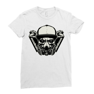 Gas Mask Ladies Fitted T-shirt Designed By Sbm052017