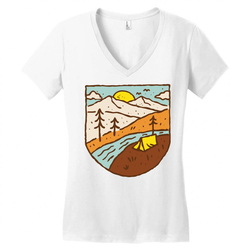 Camping Women's V-Neck T-Shirt by Quilimo | Artistshot