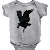 Lovely Black New Caledonian Crow Bird Silhouette Long Sleeve T Shirt Baby Bodysuit | Artistshot