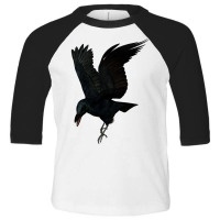 Lovely Black New Caledonian Crow Bird Silhouette Long Sleeve T Shirt Toddler 3/4 Sleeve Tee | Artistshot