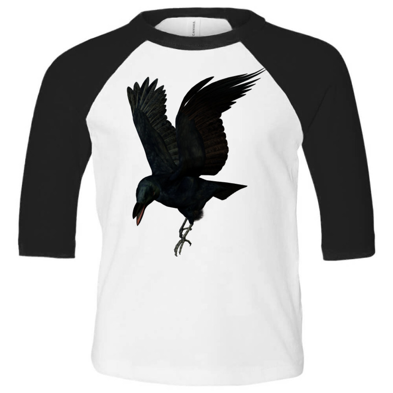 Lovely Black New Caledonian Crow Bird Silhouette Long Sleeve T Shirt Toddler 3/4 Sleeve Tee by nycerecoverdell | Artistshot