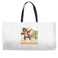 Kids 4 Year Old Monkey Birthday Safari Jungle Animal 4th B Day T Shirt Weekender Totes | Artistshot