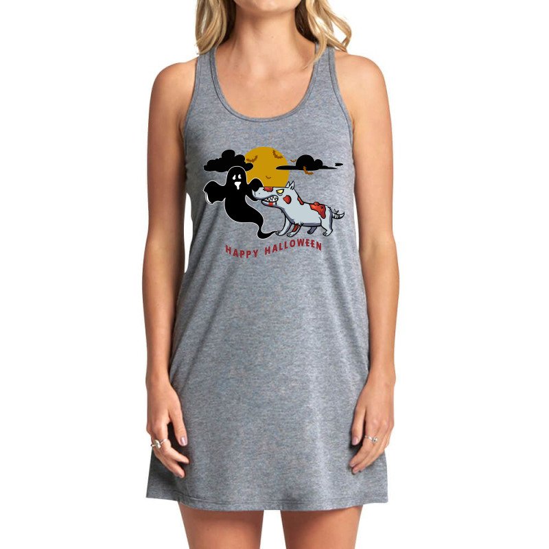 Zombie Dog Injured Ghost Happy Halloween Tank Dress | Artistshot