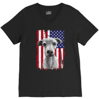 Dogs 365 Distress American Flag Italian greyhound Dog Usa Premium T S V-neck Tee | Artistshot