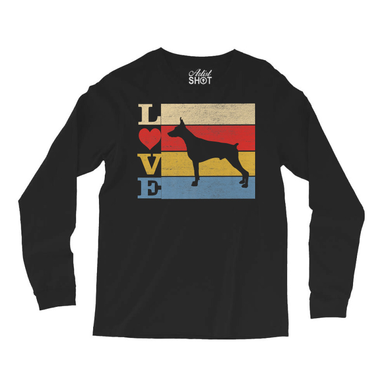 Dogs 365 Retro Love Doberman Pinscher Dog Vintage Gift Premium T Shirt Long Sleeve Shirts | Artistshot