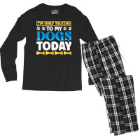 Funny I'm Only Talking To My Dogs Today Dog Owner Pet T Shirt Men's Long Sleeve Pajama Set | Artistshot