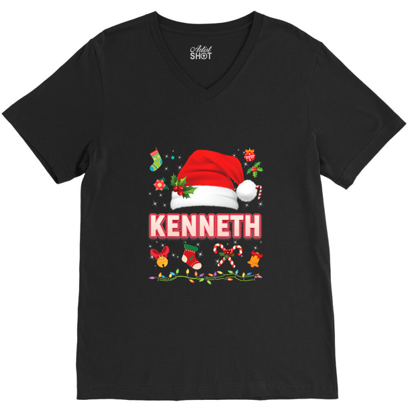 Thanksgiving Kenneth Santa Claus Hat Family Merry Christmas Xmas Costu V-neck Tee | Artistshot