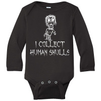 I Collect Human Skulls Halloween Costume Word Design T Shirt Long Sleeve Baby Bodysuit | Artistshot