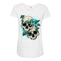 Skull Morel Mushrooms Mycologist Shirt Goth Mushroom Art T Shirt Maternity Scoop Neck T-shirt | Artistshot