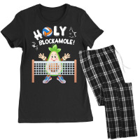 Funny Volleyball Lovers T  Shirt Holy Blockamole Funny Avocado Blocker Women's Pajamas Set | Artistshot