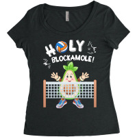 Funny Volleyball Lovers T  Shirt Holy Blockamole Funny Avocado Blocker Women's Triblend Scoop T-shirt | Artistshot