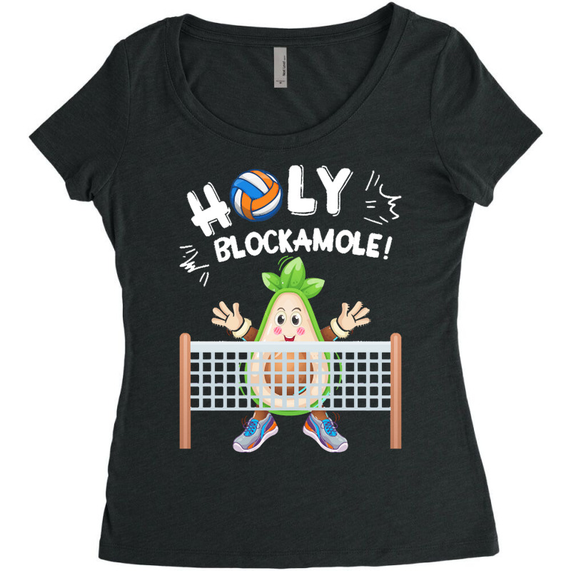 Funny Volleyball Lovers T  Shirt Holy Blockamole Funny Avocado Blocker Women's Triblend Scoop T-shirt by gabecollins | Artistshot