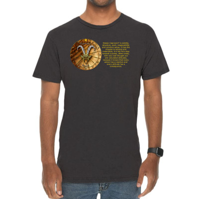 Capricorn Sign Zodiac Horoscope Astrology T-shirt Vintage T-shirt Designed By Arnaldo Da Silva Tagarro