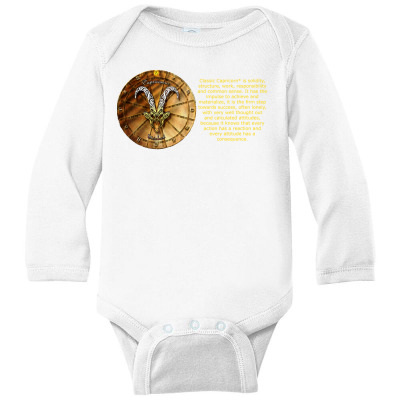 Capricorn Sign Zodiac Horoscope Astrology T-shirt Long Sleeve Baby Bodysuit Designed By Arnaldo Da Silva Tagarro