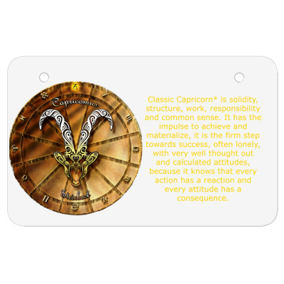 Capricorn Sign Zodiac Horoscope Astrology T-shirt Atv License Plate Designed By Arnaldo Da Silva Tagarro