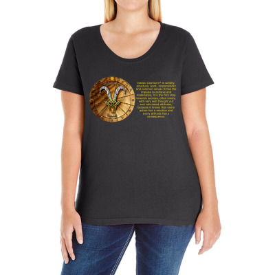 Capricorn Sign Zodiac Horoscope Astrology T-shirt Ladies Curvy T-shirt Designed By Arnaldo Da Silva Tagarro