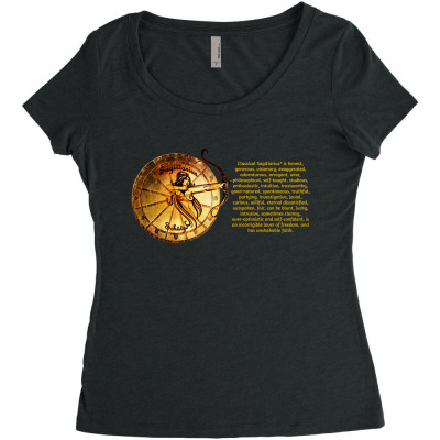 Sagittarius Sign Zodiac Horoscope Astrology Zodiac T-shirt Women's Triblend Scoop T-shirt Designed By Arnaldo Da Silva Tagarro