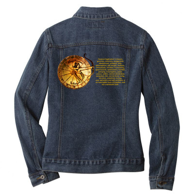Sagittarius Sign Zodiac Horoscope Astrology Zodiac T-shirt Ladies Denim Jacket Designed By Arnaldo Da Silva Tagarro