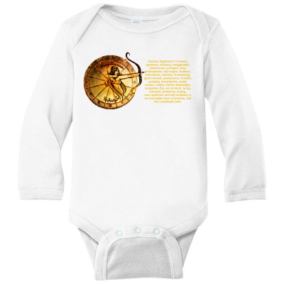 Sagittarius Sign Zodiac Horoscope Astrology Zodiac T-shirt Long Sleeve Baby Bodysuit Designed By Arnaldo Da Silva Tagarro
