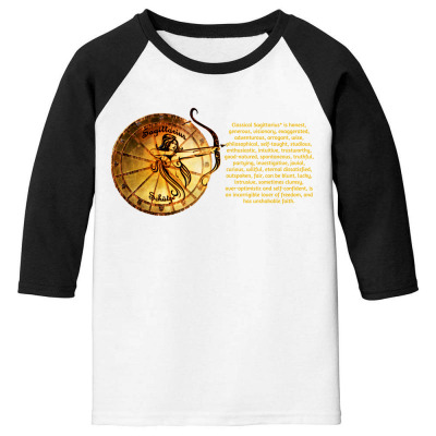 Sagittarius Sign Zodiac Horoscope Astrology Zodiac T-shirt Youth 3/4 Sleeve Designed By Arnaldo Da Silva Tagarro