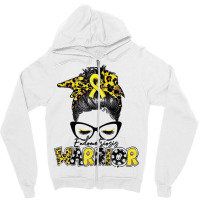 Womens Endometriosis Warrior Messy Bun Yellow Ribbon T Shirt Zipper Hoodie | Artistshot