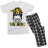 Womens Endometriosis Warrior Messy Bun Yellow Ribbon T Shirt Men's T-shirt Pajama Set | Artistshot