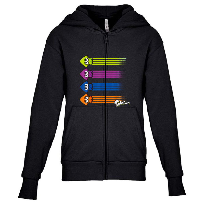 Splatoon Inkling Teams Squid Color Streaks Youth Zipper Hoodie | Artistshot