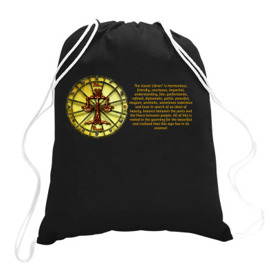 Libra Sign Horoscope Zodiac Astrology T-shirts Drawstring Bags Designed By Arnaldo Da Silva Tagarro