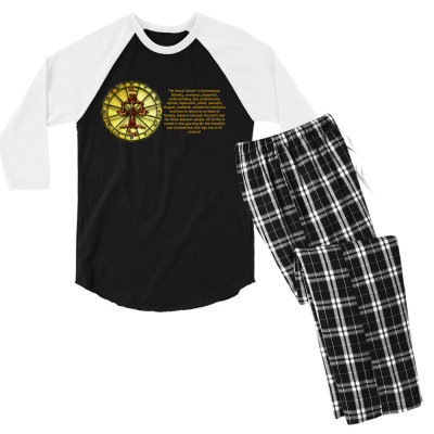 Libra Sign Horoscope Zodiac Astrology T-shirts Men's 3/4 Sleeve Pajama Set Designed By Arnaldo Da Silva Tagarro