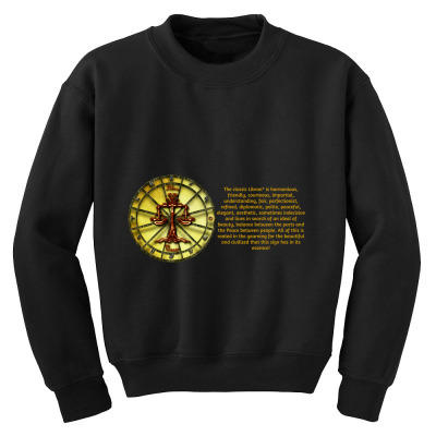 Libra Sign Horoscope Zodiac Astrology T-shirts Youth Sweatshirt Designed By Arnaldo Da Silva Tagarro