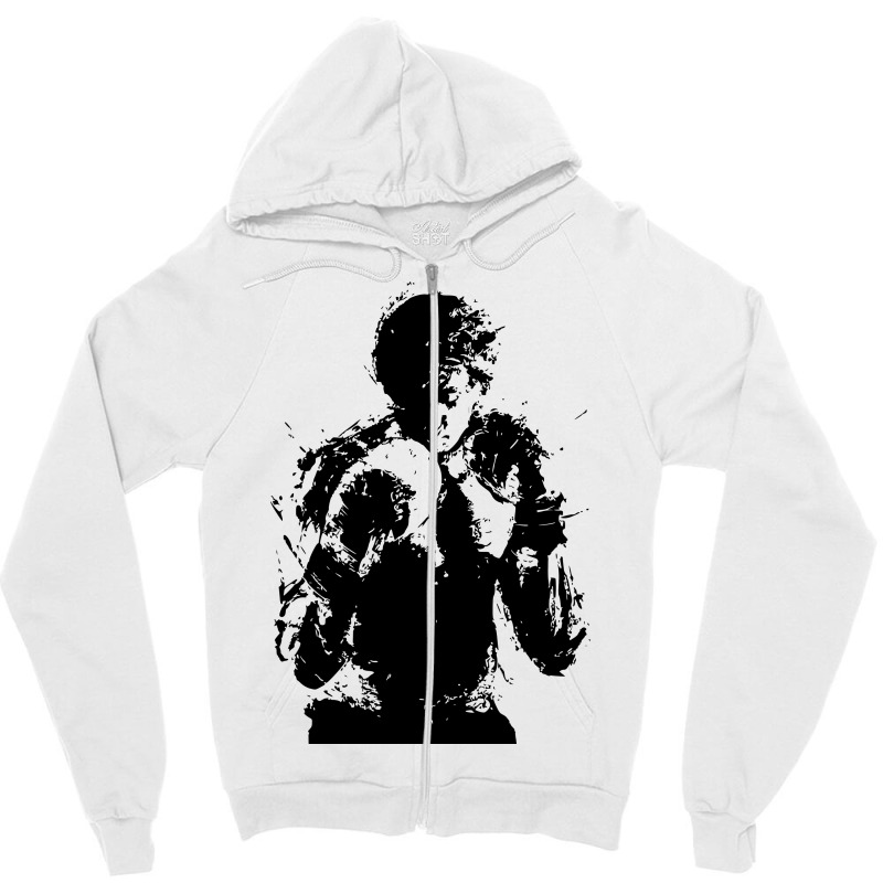 Custom Rocky Balboa Zipper Hoodie By Sbm052017 Artistshot