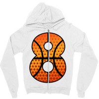 Basketball Number Eight Zipper Hoodie | Artistshot