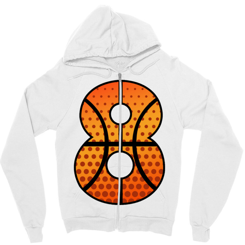 Basketball Number Eight Zipper Hoodie by nbobatiga | Artistshot