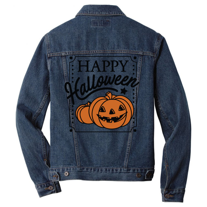 Happy Halloween Pumpkins Men Denim Jacket by Nitastudioz | Artistshot