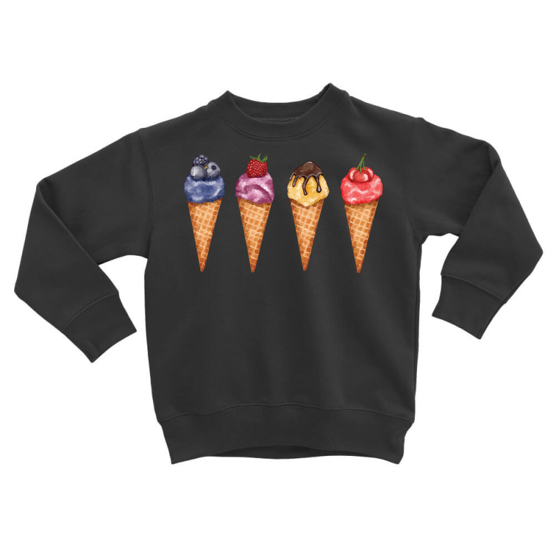 Assorted Ice Cream Cones T  Shirt Assorted Ice Cream Cones Set   Blueb Toddler Sweatshirt by larkhorse | Artistshot