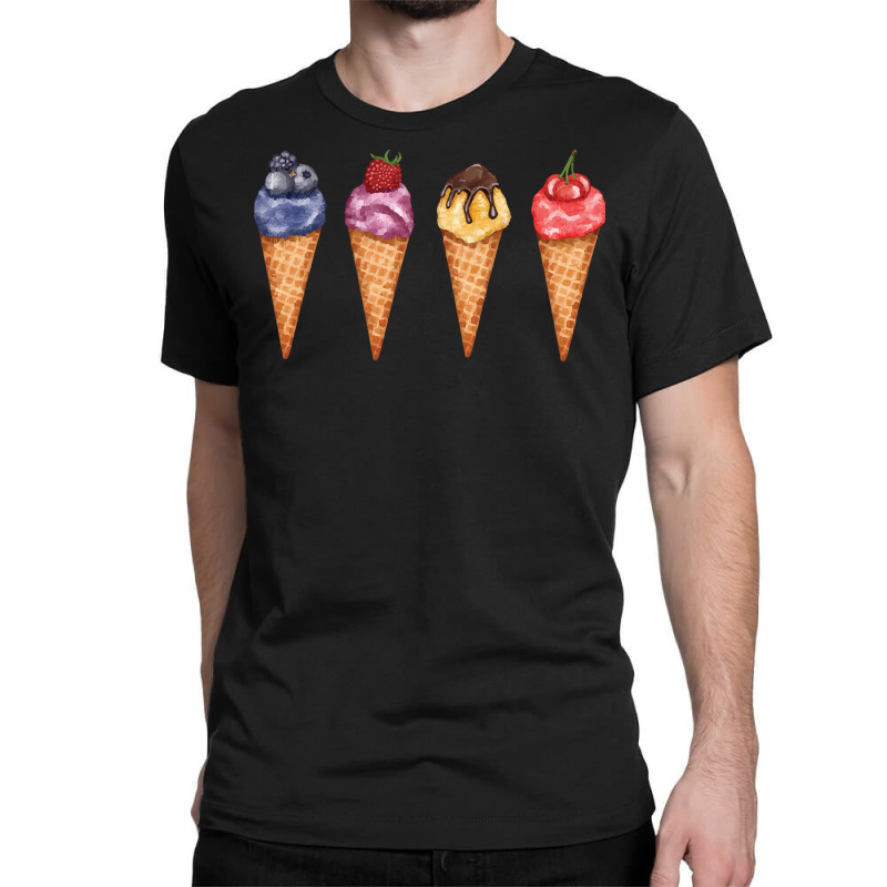 Assorted Ice Cream Cones T  Shirt Assorted Ice Cream Cones Set   Blueb Classic T-shirt by larkhorse | Artistshot