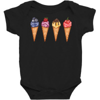 Assorted Ice Cream Cones T  Shirt Assorted Ice Cream Cones Set   Blueb Baby Bodysuit | Artistshot