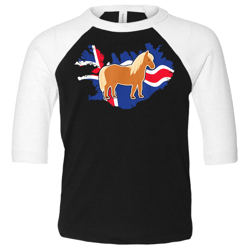 Icelandic Horse Iceland Pony Riding Flags Banner Retro T Shirt Toddler 3/4 Sleeve Tee by michealamifflin | Artistshot