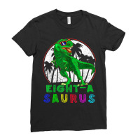 Dinosaur 8 Year Old Dinosaur Birthday 8th T Rex Dino Eight Saurus Ladies Fitted T-shirt | Artistshot