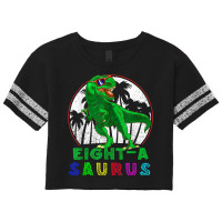 Dinosaur 8 Year Old Dinosaur Birthday 8th T Rex Dino Eight Saurus Scorecard Crop Tee | Artistshot